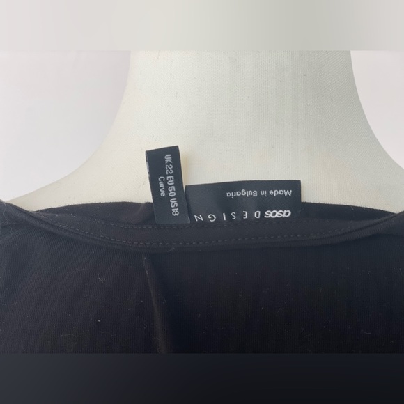 ASOS Black Crop Top, Faux Wraparound, size 18 - Picture 2 of 4